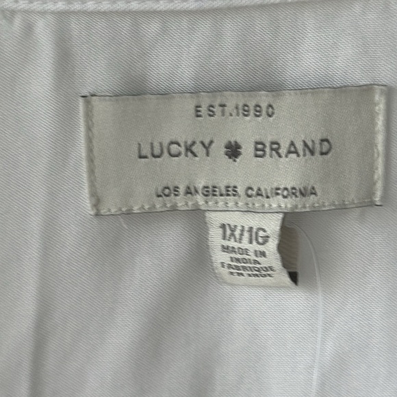 NWT Lucky Brand top white button up classic size 1X Dress shirt - Picture 2 of 10